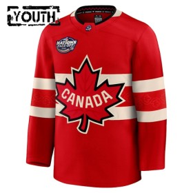 Barn Kanada tröja med eget tryck 4 Nations Face Off 2025 Fanatics Premium Röd